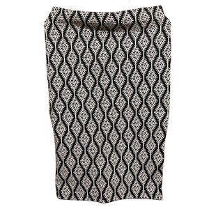 Zara Black and White Geometric Pencil Skirt